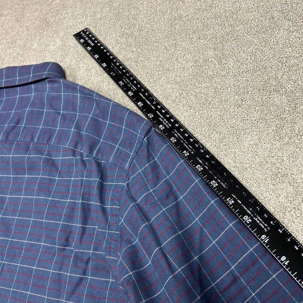 Untuckit Flannel Shirt Mens 2XL Blue Plaid Button Up Long Sleeve Casual Balar - Picture 8 of 9